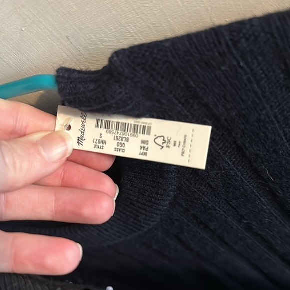 NWT Madewell Long-Sleeved Navy Dress. Size S - Picture 5 of 5